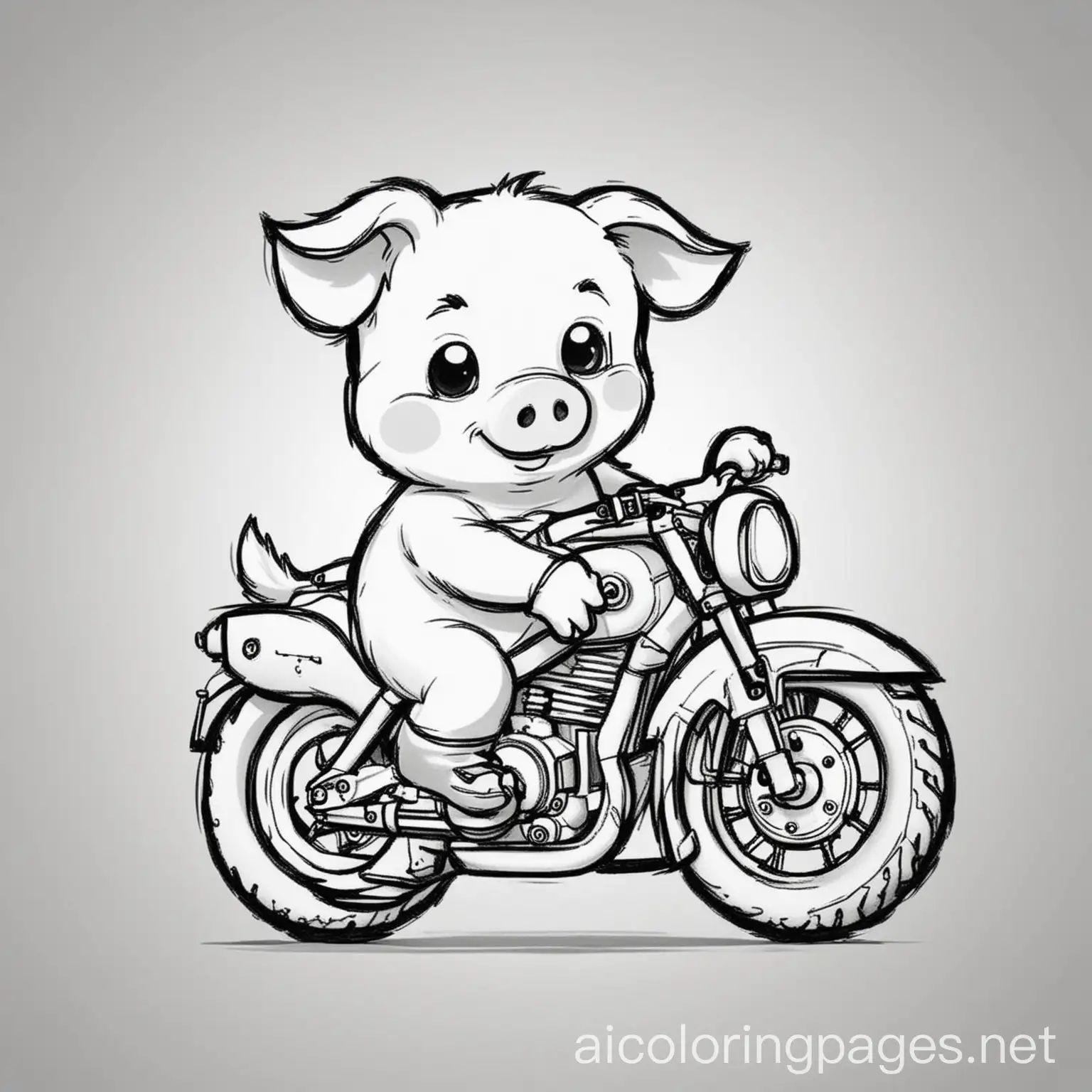 Adorable-Pig-Riding-Motorcycle-Coloring-Page