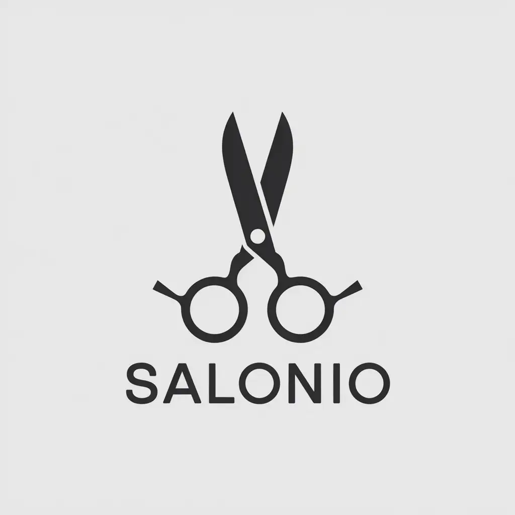 LOGO Design for Salonio Scissors Minimalistic Theme for Beauty Spa IT Booking Systems