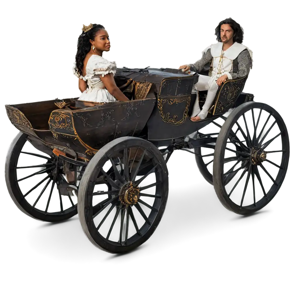 PNG-Image-of-a-Medieval-Carriage-with-a-Beautiful-Black-Woman