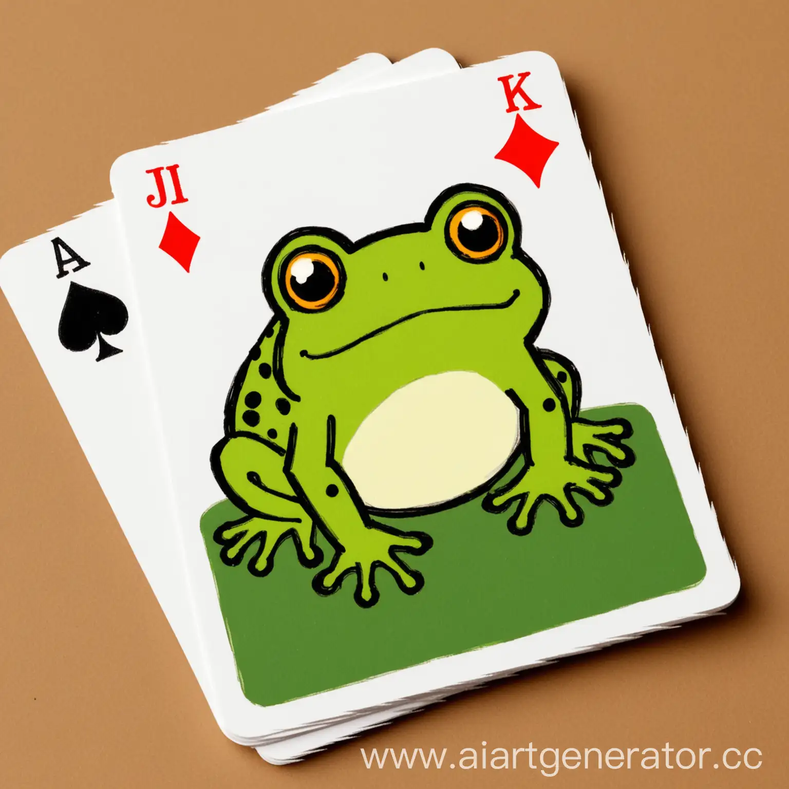 Frog-Drawing-on-Playing-Card-Miniature-Artwork