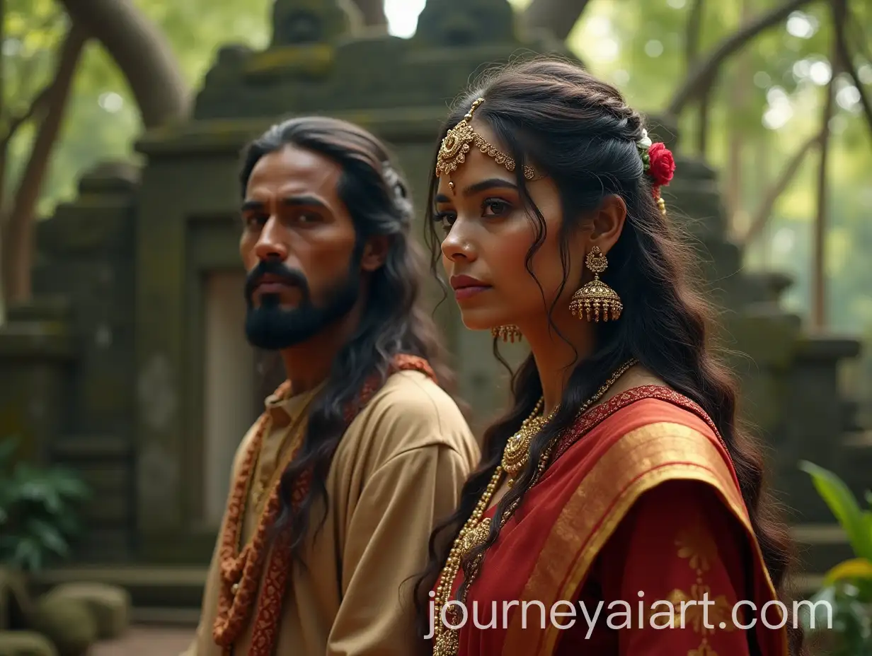 Ancient-Indian-Princess-Savitri-andAI-Image-Expansion-Prince-Satyavan-in-a-Lush-Forest-Setting
