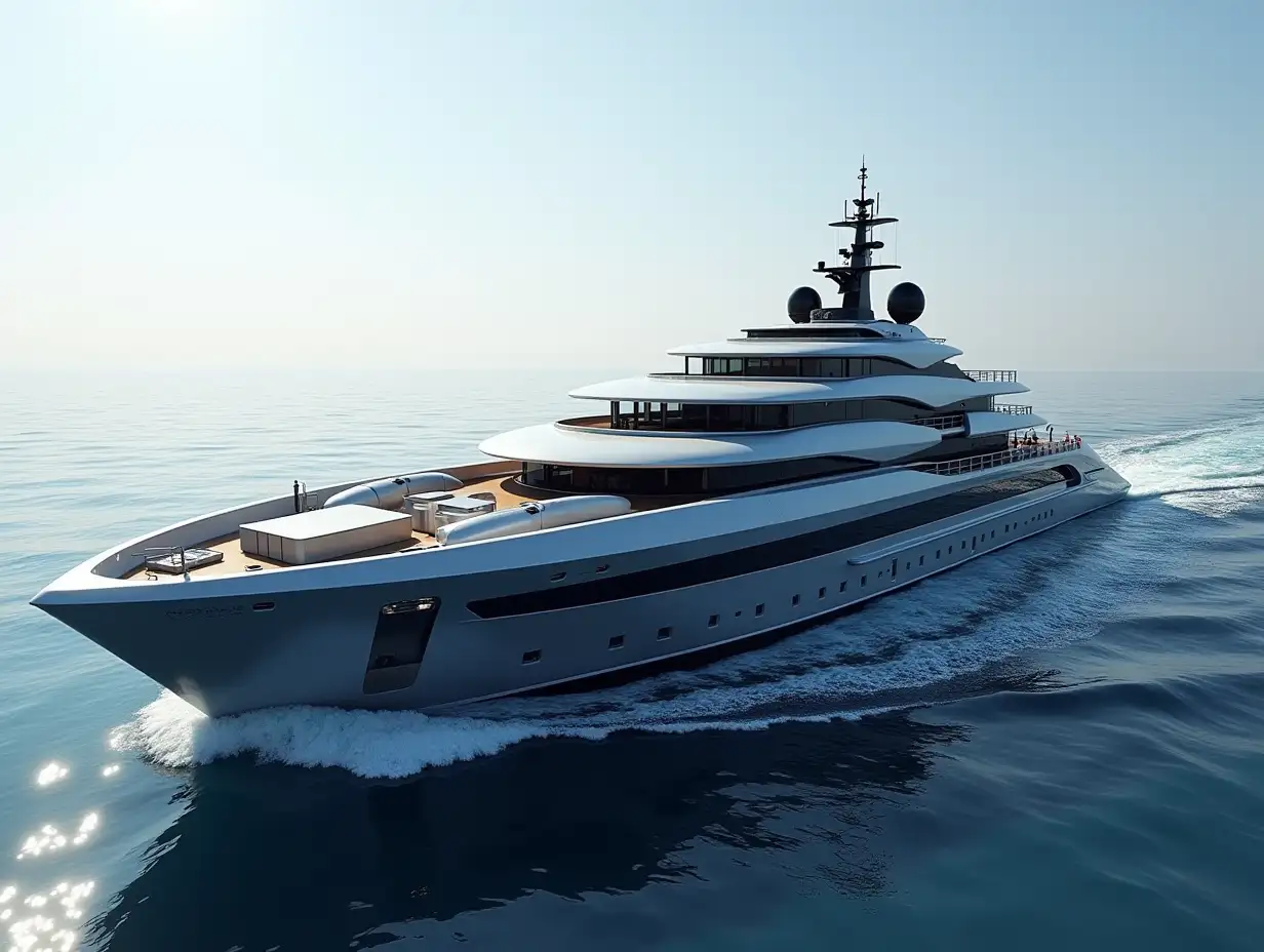 Large futuristic yacht