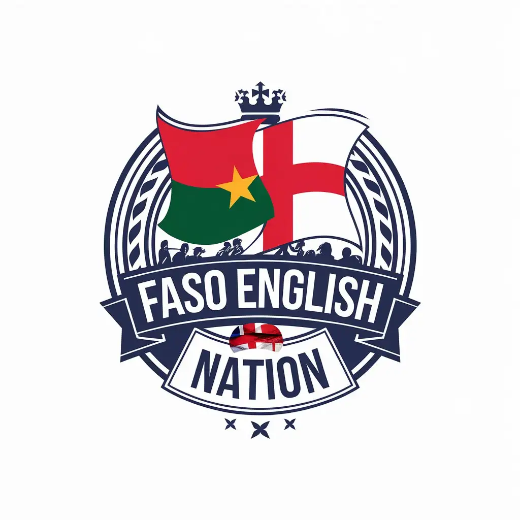 LOGO Design for Faso English Nation People Burkina Faso Flag England Flag Theme