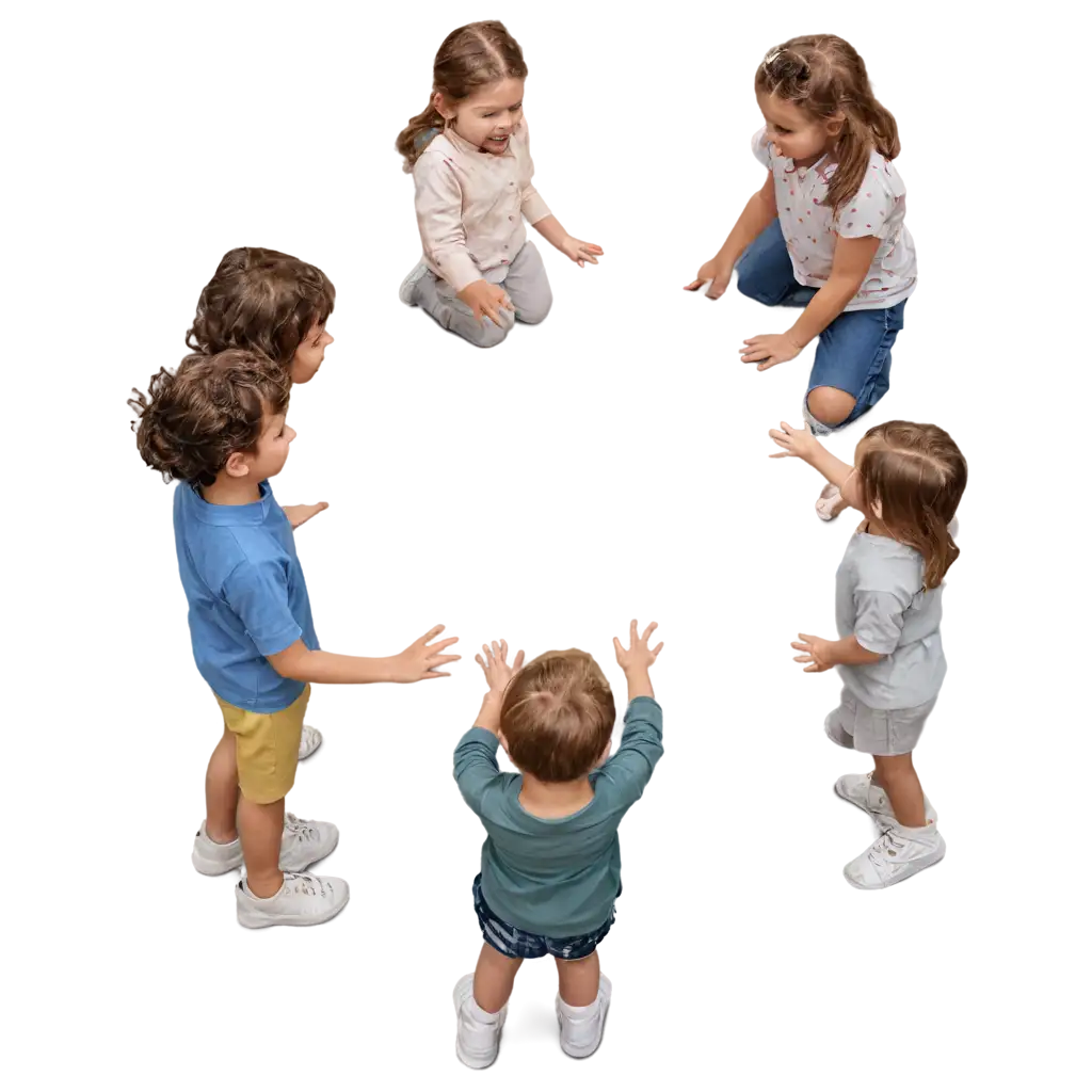 children playing and singing in a circle