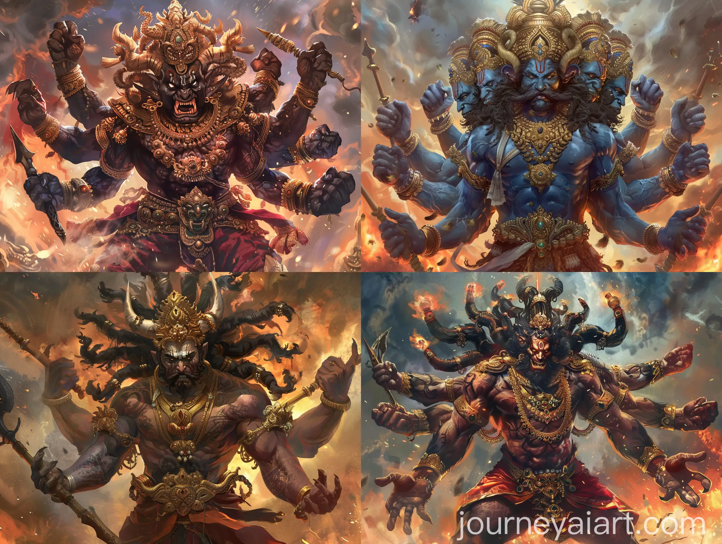 Dramatic-Illustration-of-Dasamuka-the-TenHeaded-Demon-King