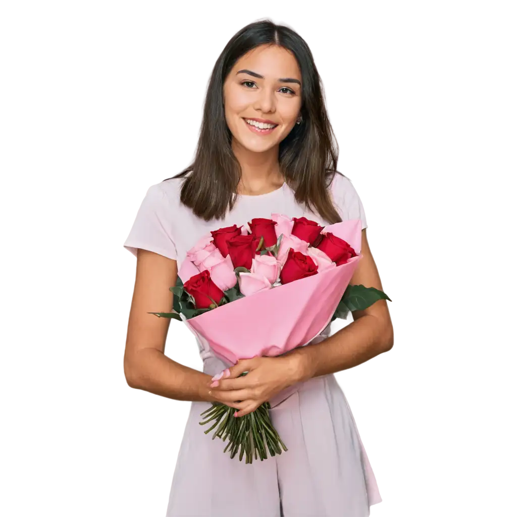 Beautiful-Girl-Holding-Bouquet-of-Roses-PNG-Romantic-and-Elegant-Design-for-Various-Uses