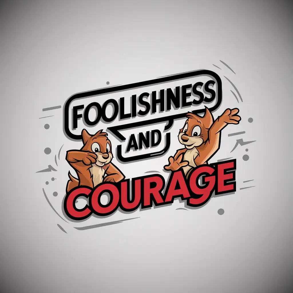 a logo design,with the text "Foolishness and courage", main symbol:Chip and Dale,complex,clear background