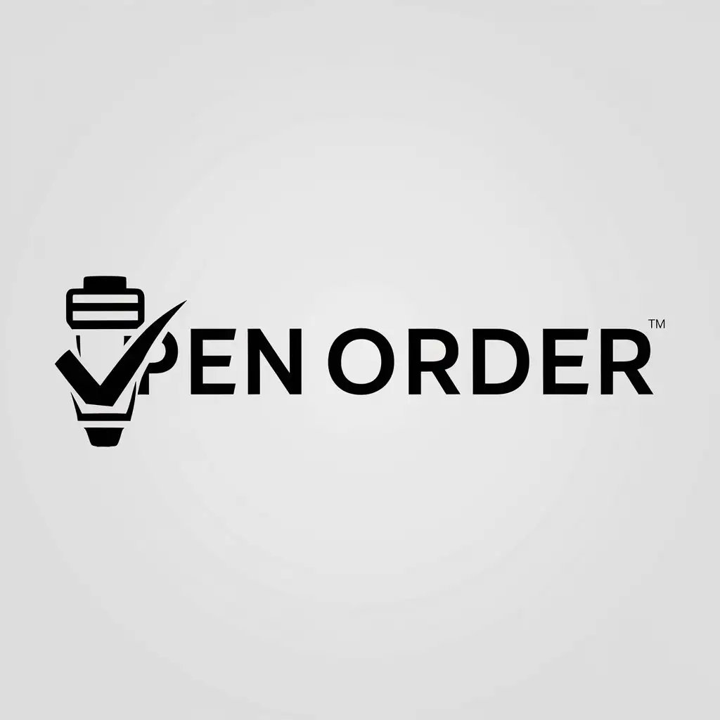 a logo design,with the text "pen order", main symbol:Pen order,Moderate,be used in Others industry,clear background