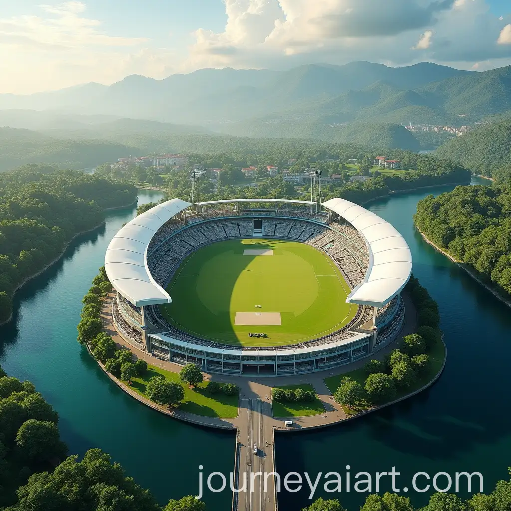 Cricket-Stadium-Near-River-with-Roads