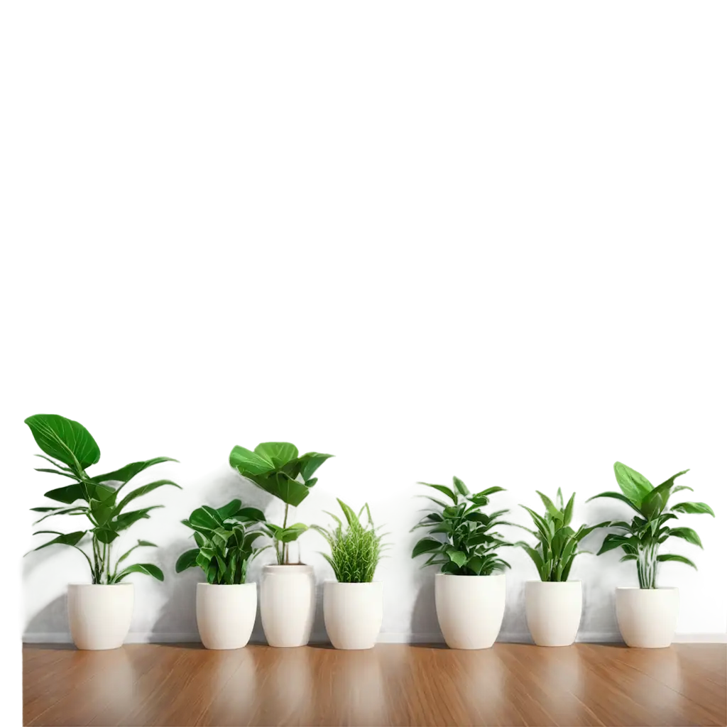 Variety-of-Easy-Care-and-Air-Purify-Indoor-Tropical-House-Plants-in-White-Wall-Room-with-Sunlight-from-Window-PNG-Image