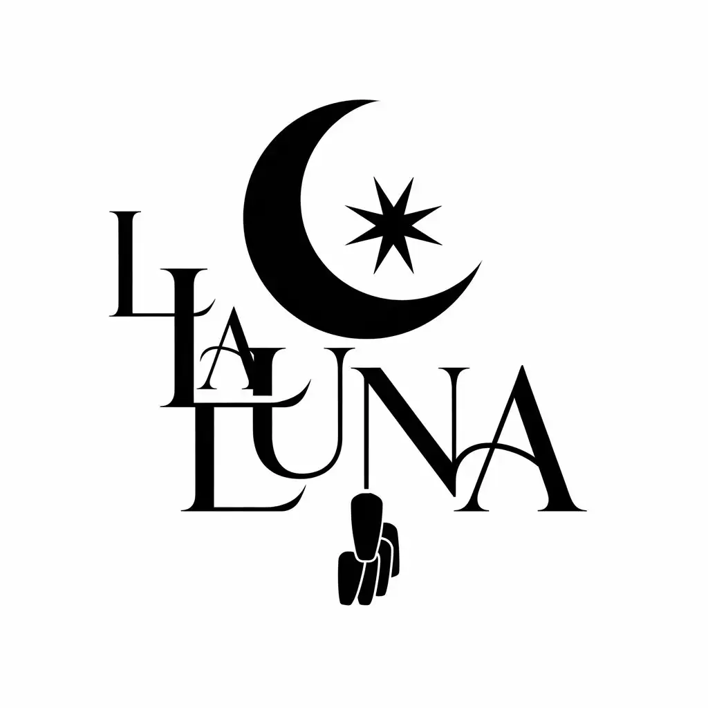 LOGO Design for La Luna Vector Moon and Nails Theme for Beauty Spa Industry