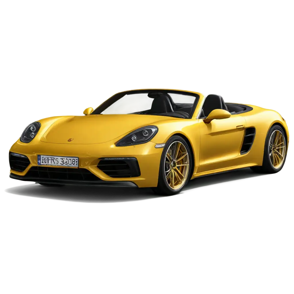 HighQuality-PNG-of-a-Luxurious-Yellow-Porsche-Sports-Car-with-Golden-Rims-and-Glossy-Finish