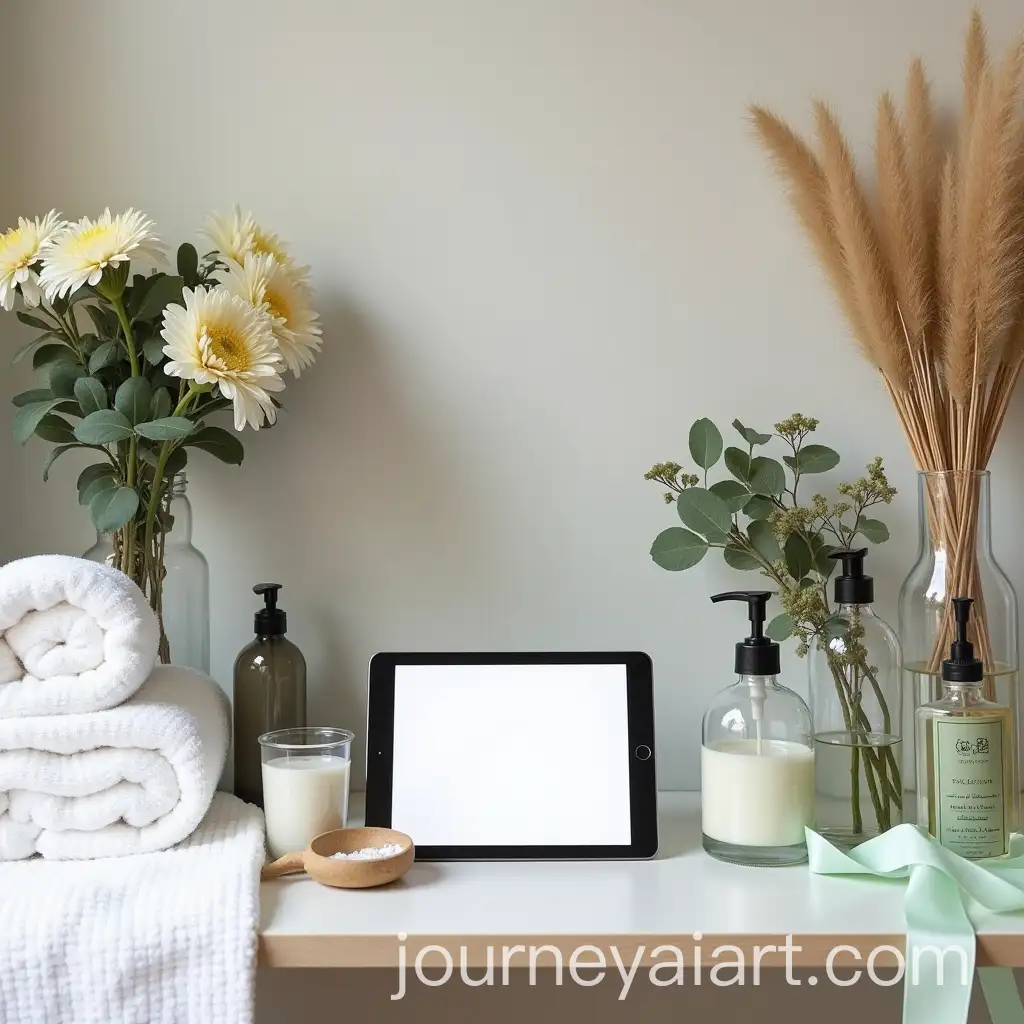 Spa-Station-Table-with-Essential-Products-for-Relaxation-and-SelfCare