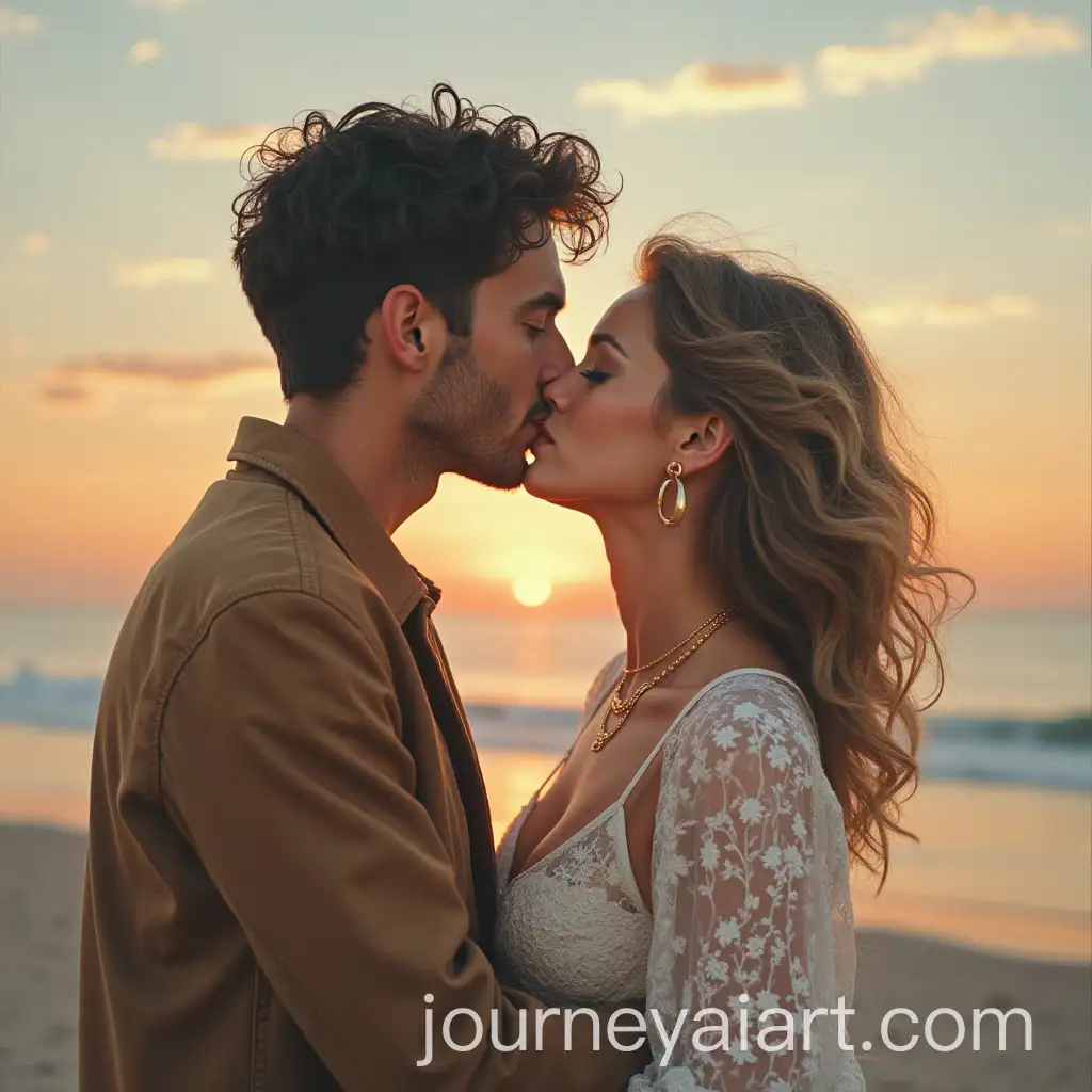 Couple-Kissing-in-Romantic-Setting