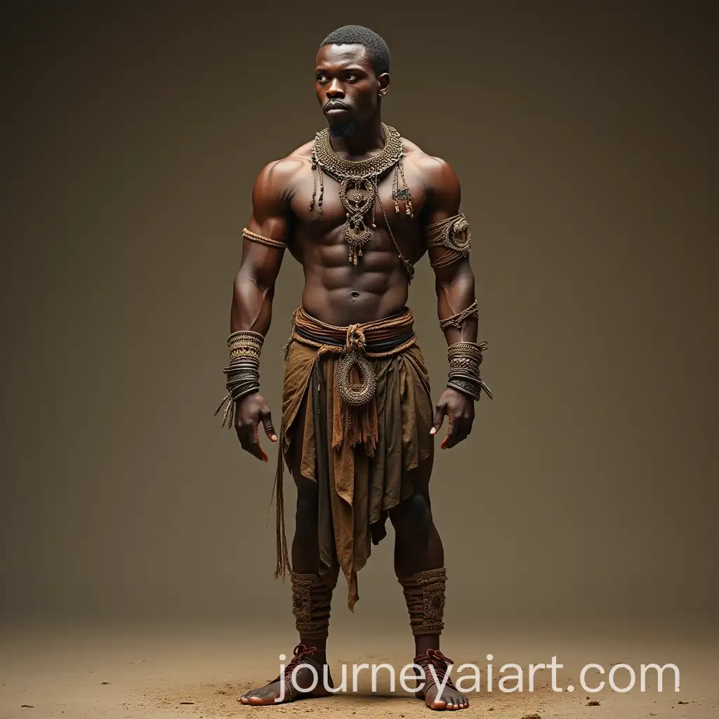 Muscular-African-Warrior-with-Nigerian-Adornments