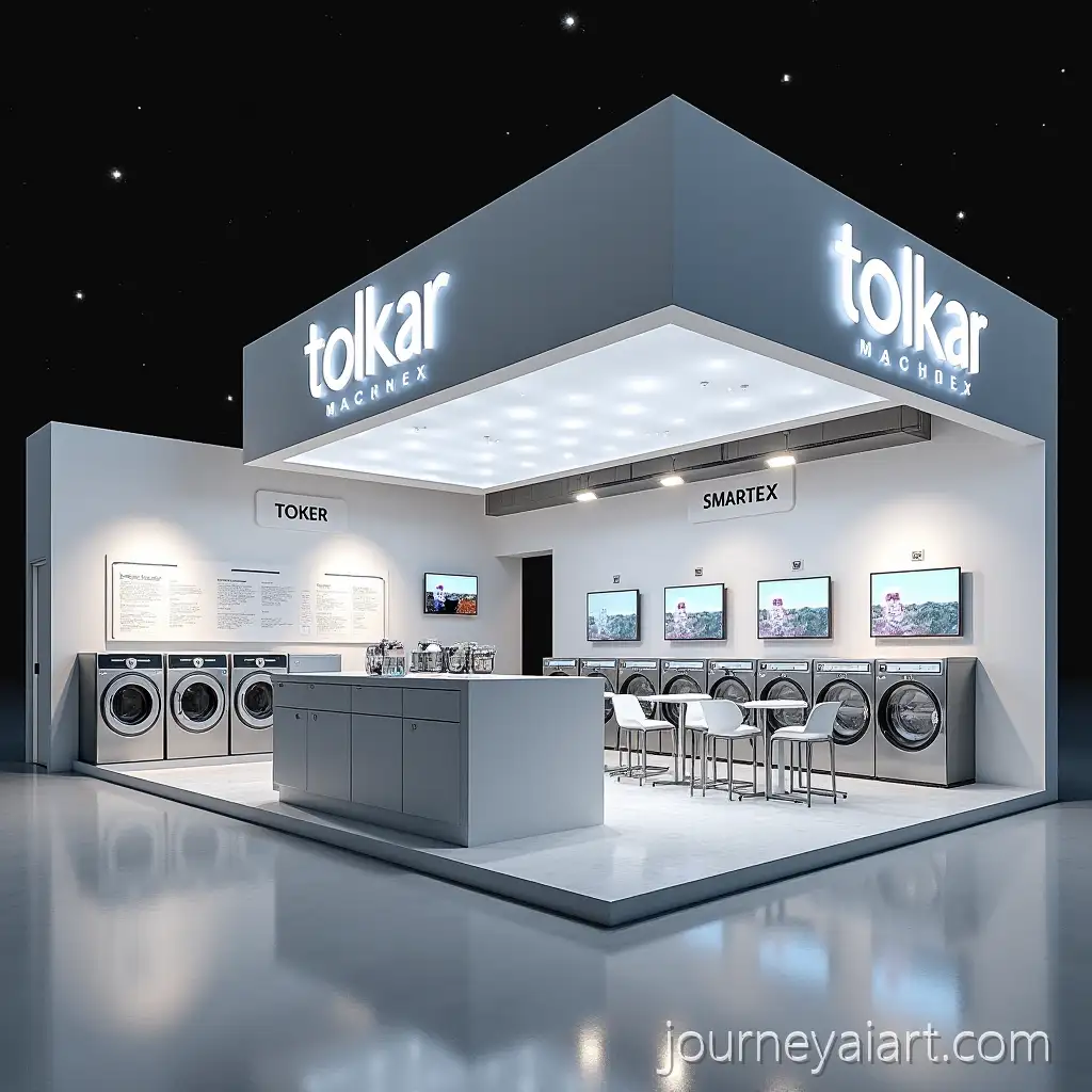 Modern-Tolkar-Smartex-Booth-with-Washing-Machines-and-Interactive-Displays