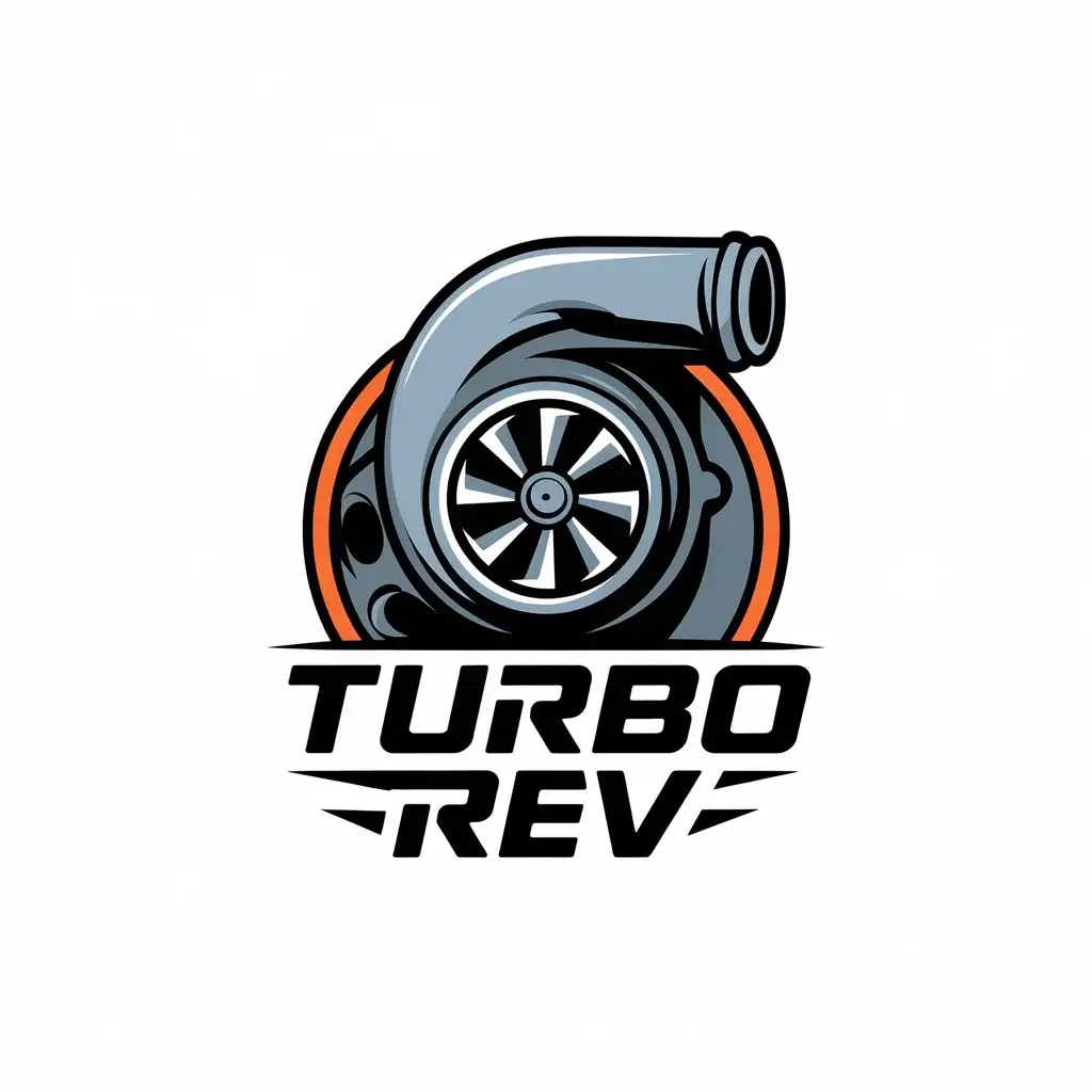 a vector logo design,with the text "turbo rev", main symbol:turbo,Moderate,be used in Automotive industry,clear background