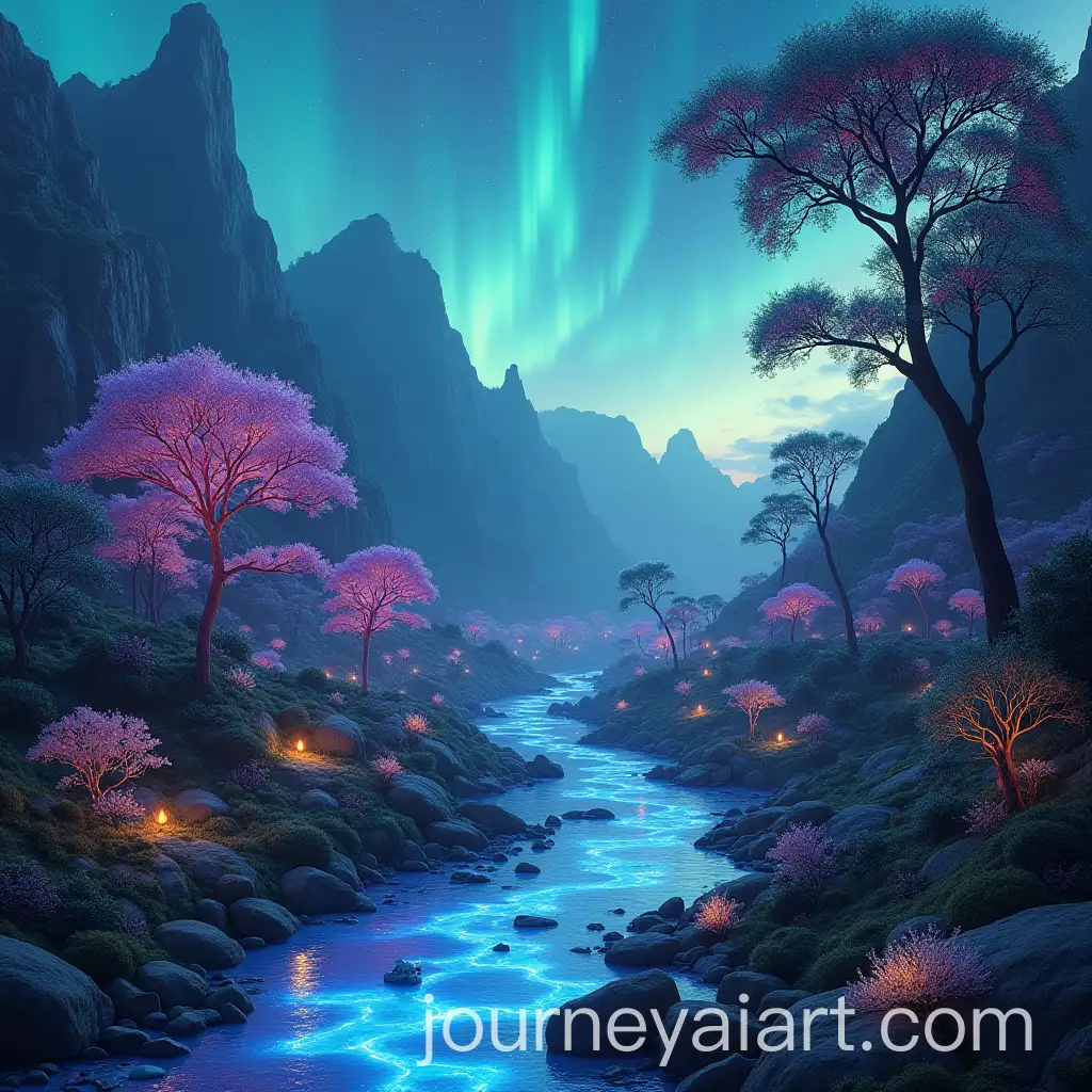 Valley-Under-Shimmering-Liquid-Auroras-with-Crystalline-Trees-and-Bioluminescent-Rivers