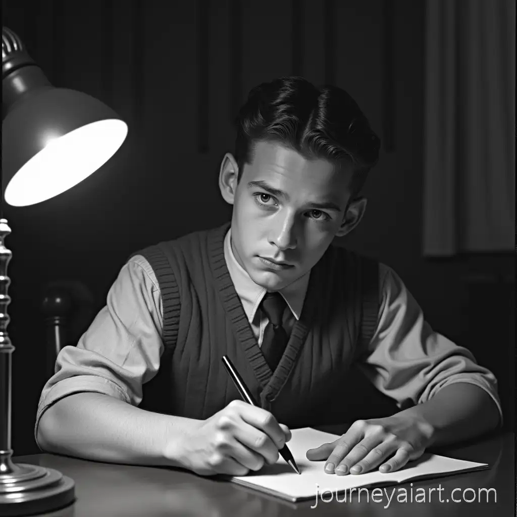 Young-Aaron-Beck-Studying-at-a-Desk-in-1940s-Classroom