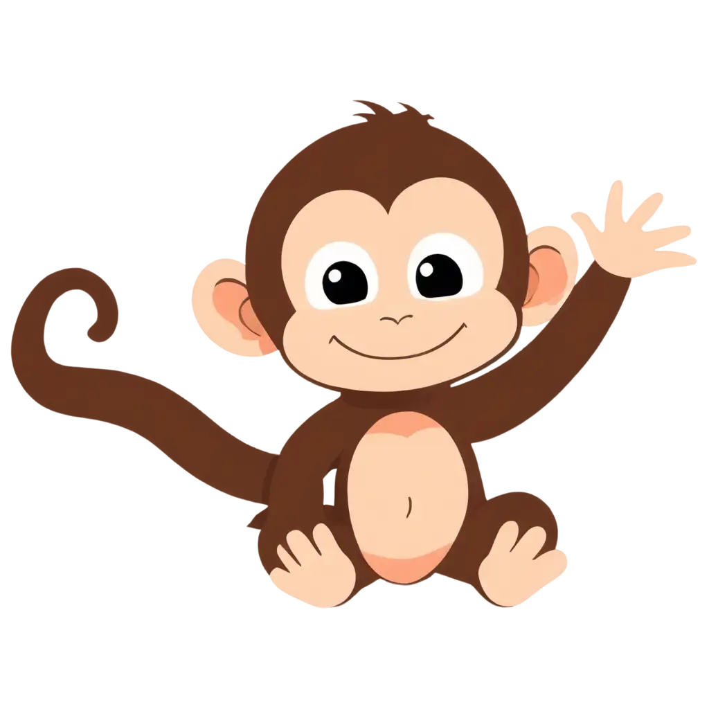 PNG-Monkey-Baby-Line-Drawing-Cute-CartoonStyle-Monkey-Baby-Illustration