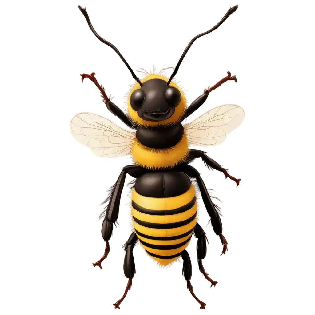 Realistic-Bee-Cartoon-PNG-Image-Perfect-for-HighQuality-Digital-Art