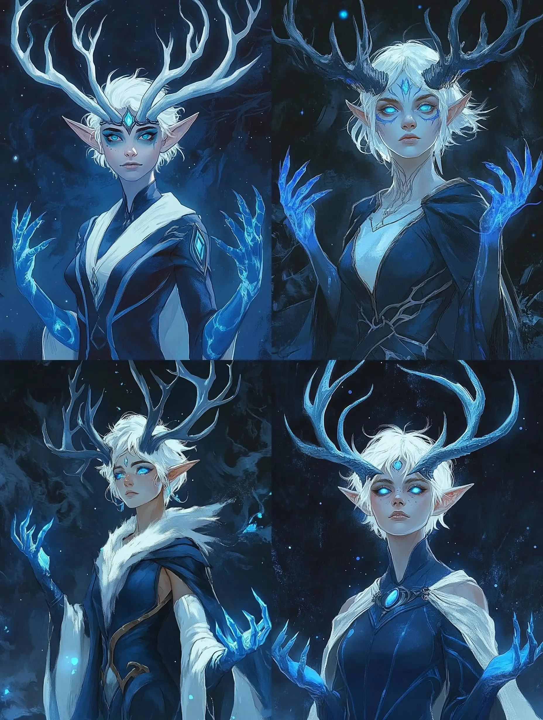 Young-Teen-Woman-Hybrid-with-Eldritch-Antlers-in-Night-Sky