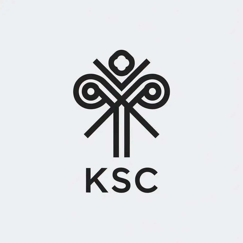 a vector logo design,with the text "KSC", main symbol:que biao,Minimalistic,clear background