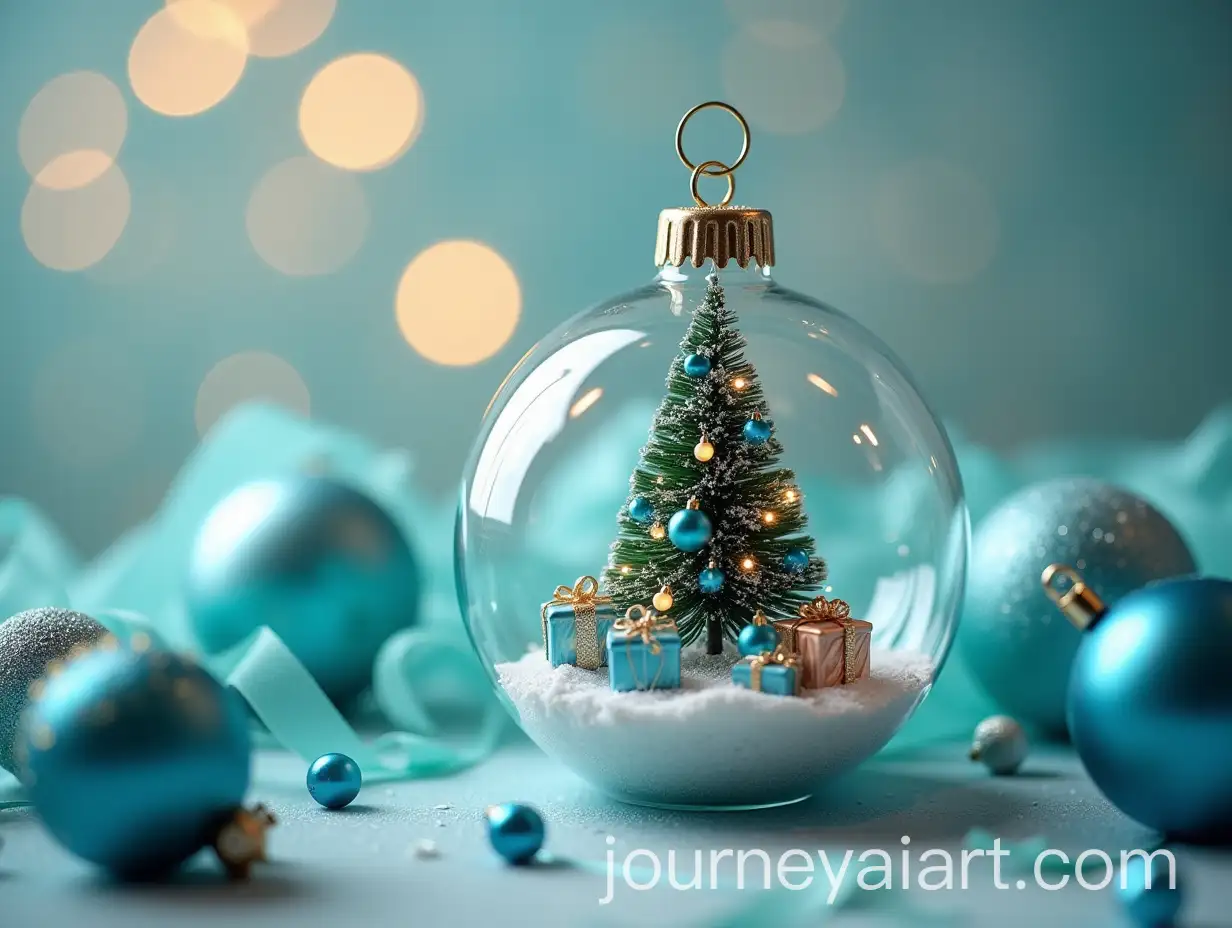 Glass-Ornament-with-Miniature-Christmas-Tree-and-Gifts