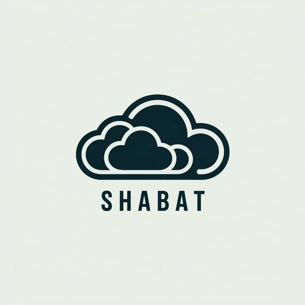 LOGO Design for Shabat Cloud Theme with Clean Moderate Aesthetic and Clear Background