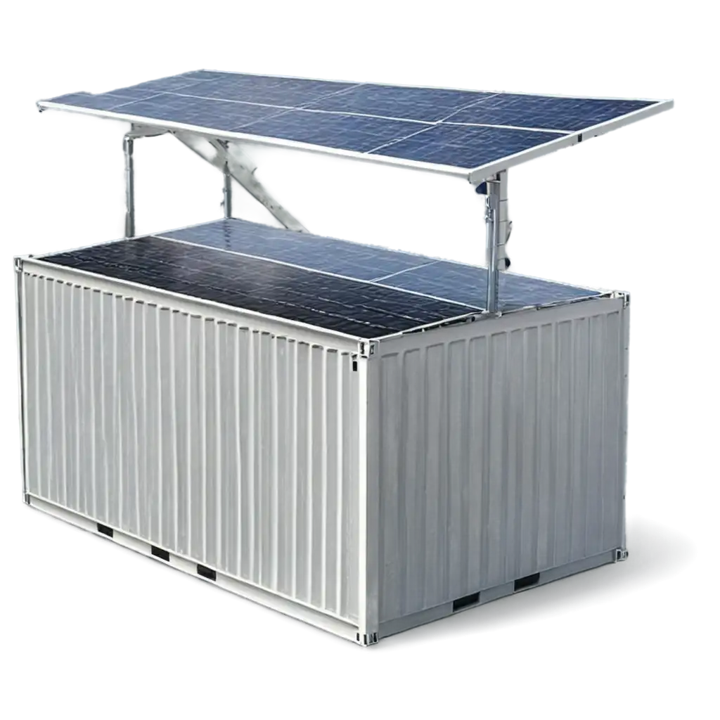 Solar-Panel-Installed-on-Container-Roof-as-a-Mill-Set-PNG-Image