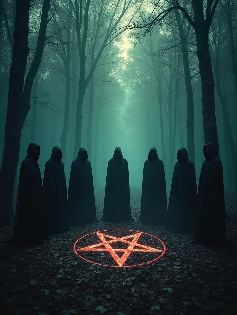 Dark-Forest-Satanic-Ritual-with-Seven-Cloaked-Figures-around-Pentagram
