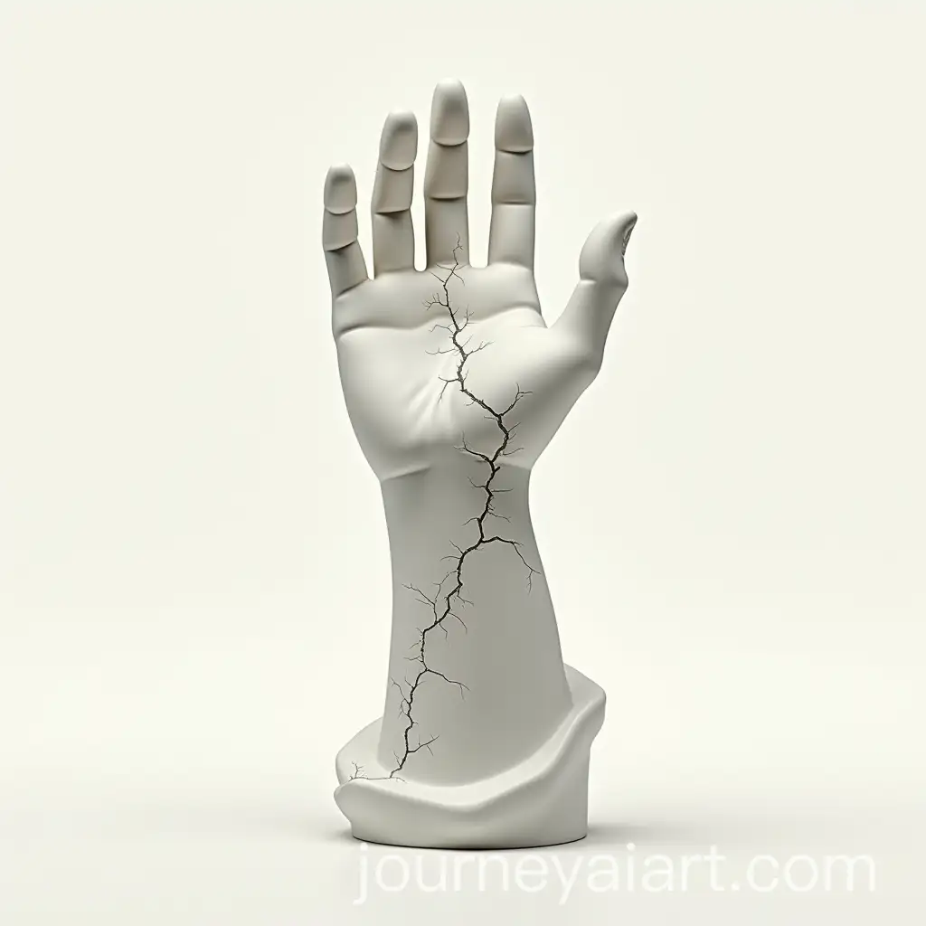 Broken-White-Cream-Statue-Hand-Crumbling-into-Smoke-Comic-Style