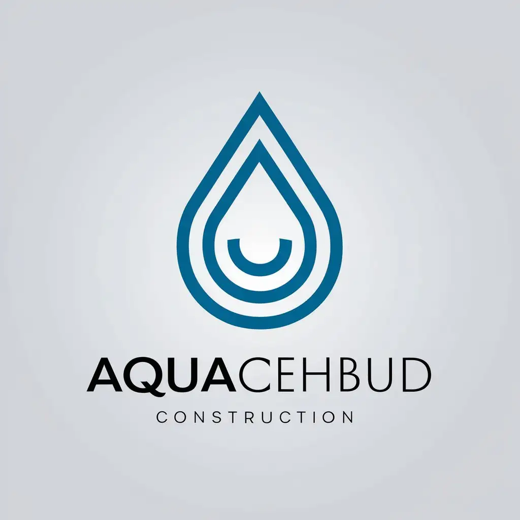 LOGO-Design-for-Aquacehbud-Minimalistic-Water-Drop-Symbol-in-Construction-Industry