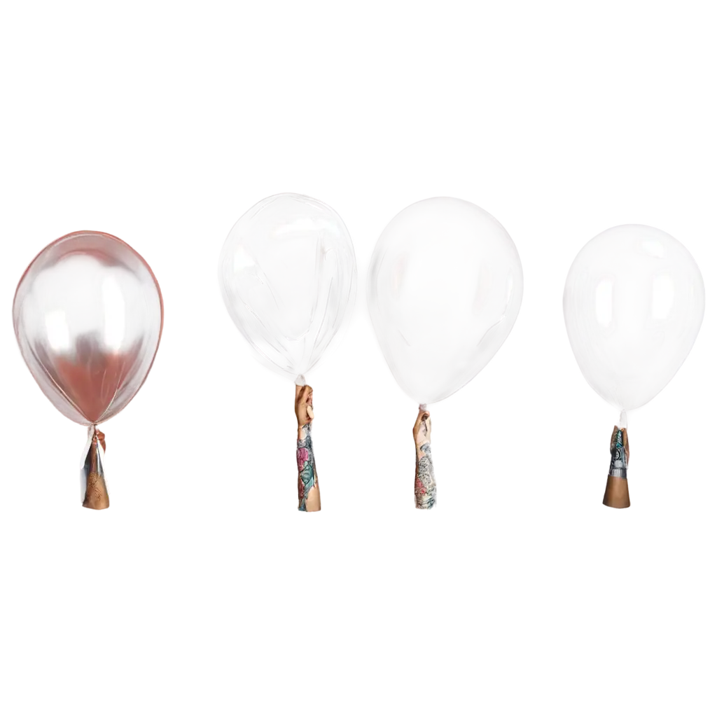 Bundle-of-Five-Glossy-Air-Balloons-PNG-for-Creative-and-Promotional-Use-HighQuality-Image-for-Various-Applications