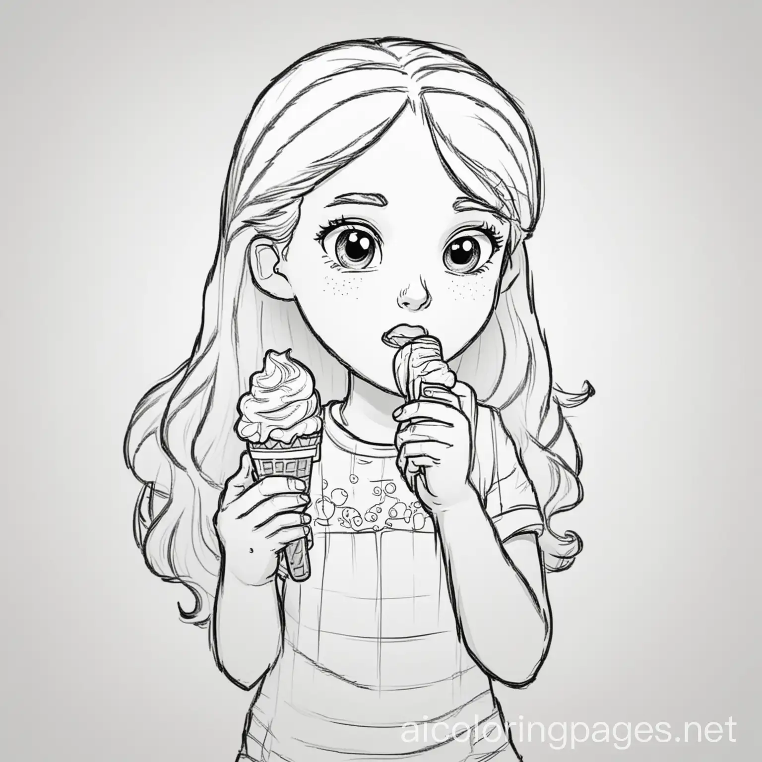 Young-Girl-Disliking-Ice-Cream-Coloring-Page