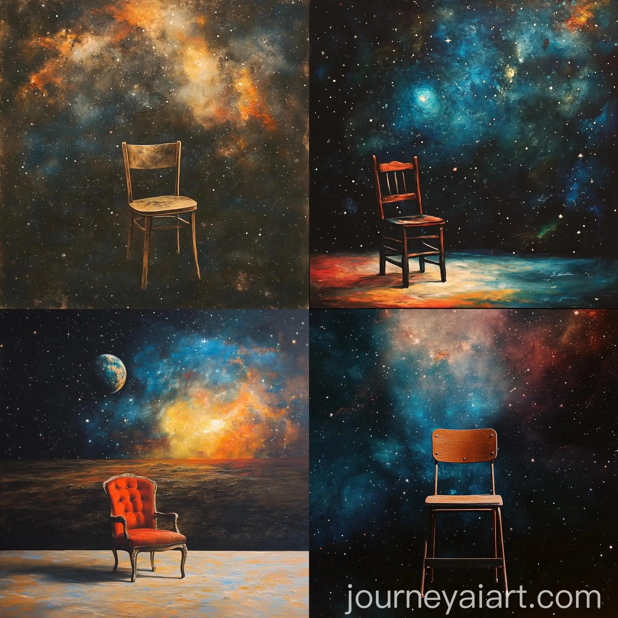 Solitary-Empty-Chair-Floating-in-Space-Scene