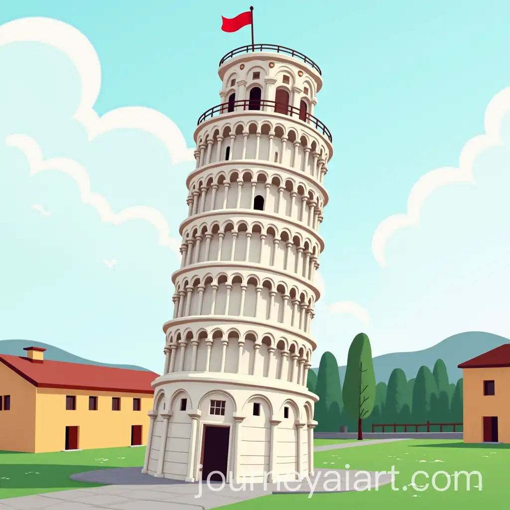 Cartoon-Style-Pisa-Tower-Half-Done