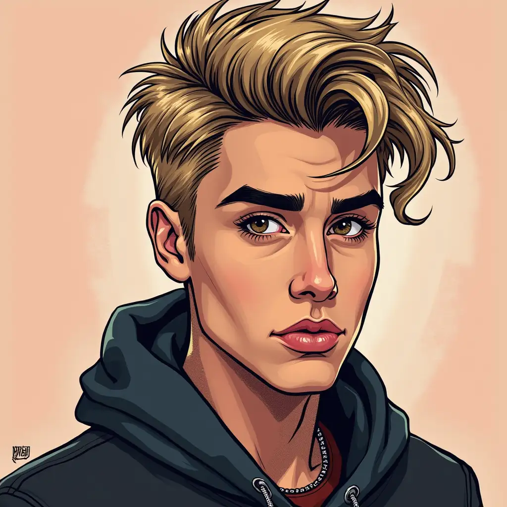 Justin-Bieber-in-2D-Comic-Style