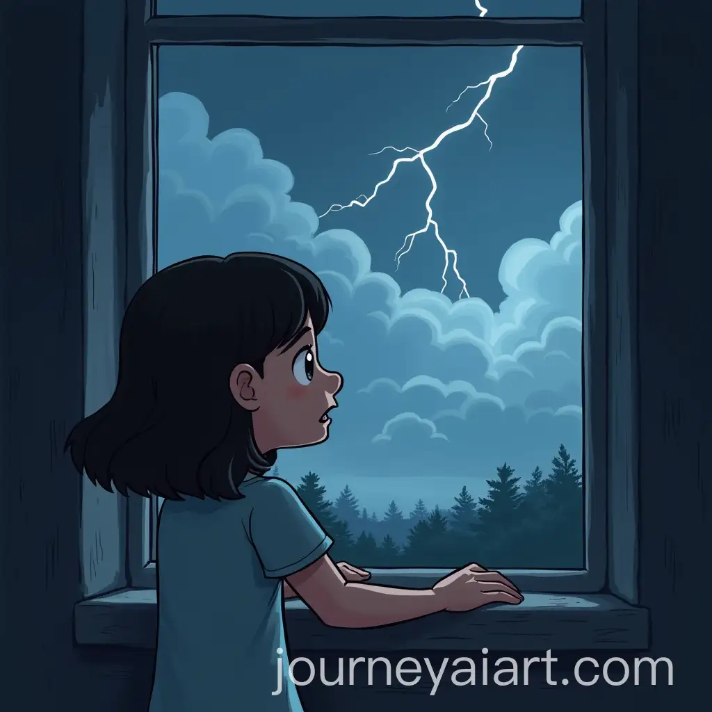 Cartoon-of-Lucy-Watching-Dark-Storm-Clouds-with-Lightning