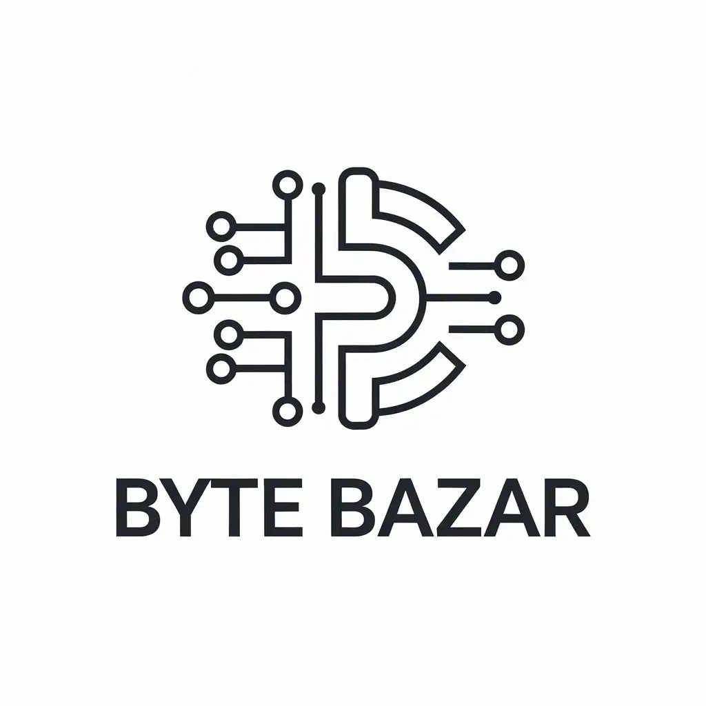 LOGO Design for BYTE BAZAR Circuit Symbol with Modern Clean Style for Technology Industry