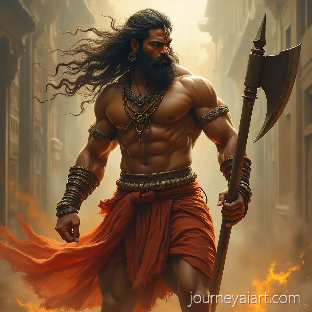 Intense-Depiction-of-Lord-ParshuramIntense-Lord-Parshuram-Image-Holding-Axe-in-Epic-Battle-Pose
