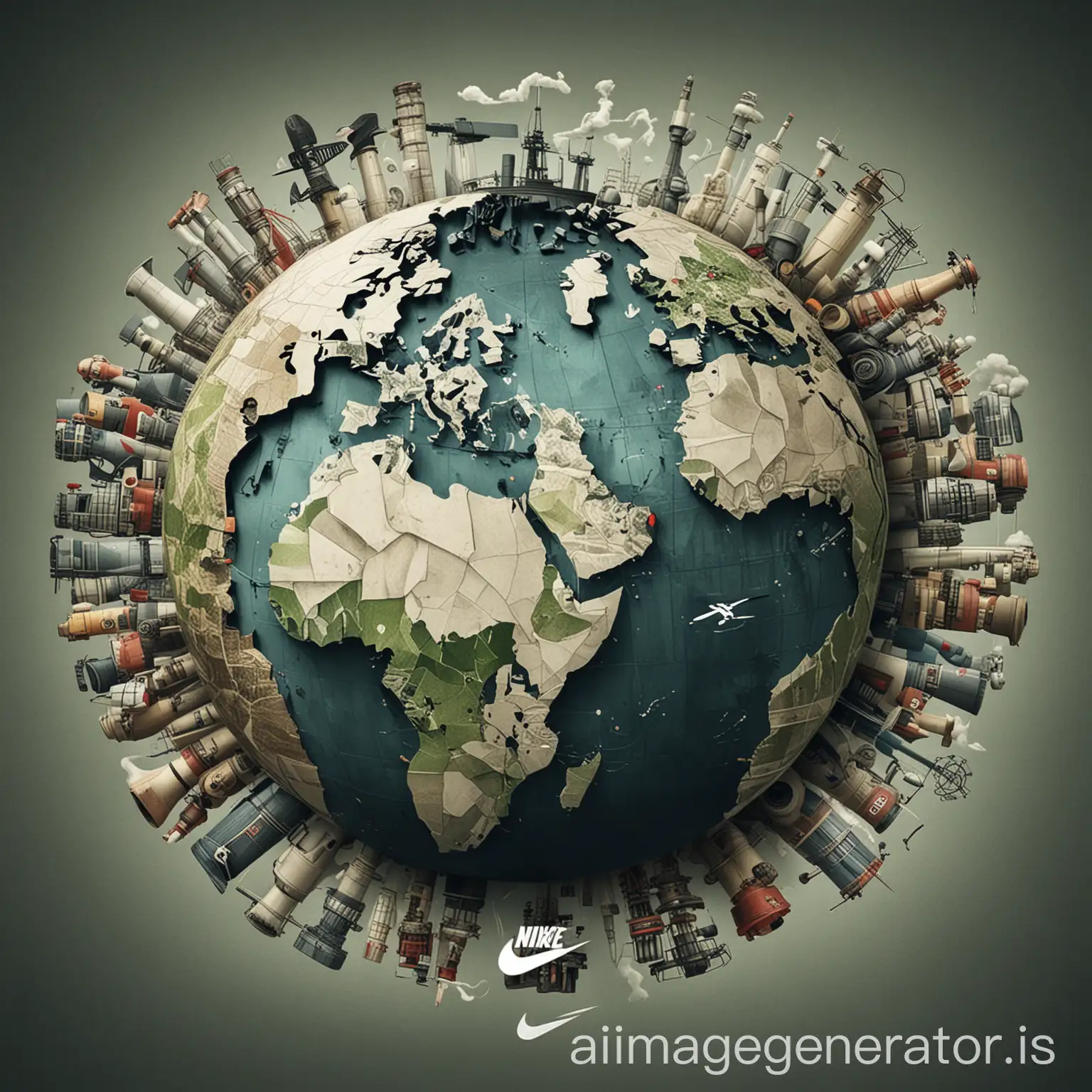 Nike-Logo-with-World-Map-and-Images-of-Factories-Representing-Pollution-and-Global-Capitalism