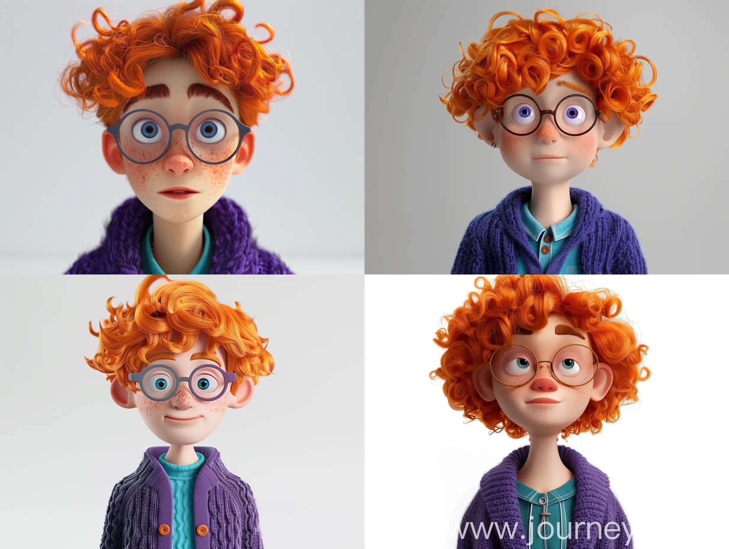 Vibrant-OrangeHaired-Male-Character-in-Stylish-Purple-Cardigan-and-Glasses