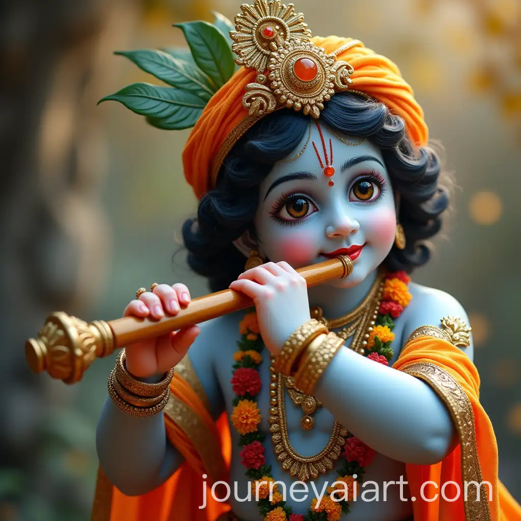 Lord-Krishna-Playing-Flute-in-Divine-Setting