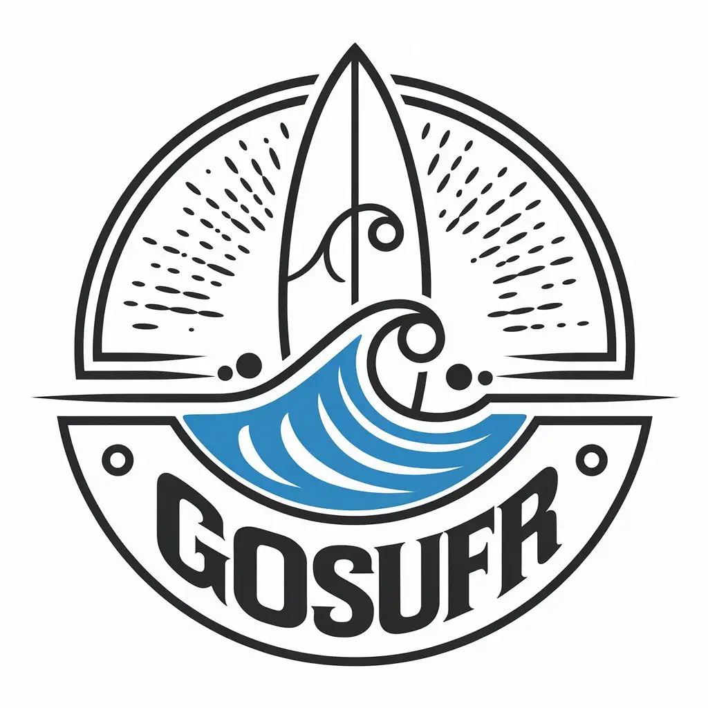 LOGO Design for GoSufr Surfing Theme with Clear Background