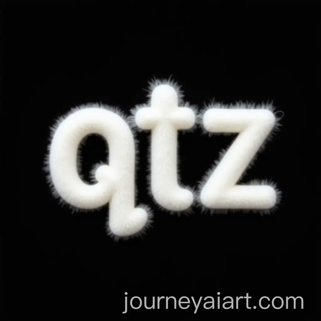 Pastel-White-Fluffy-LetterAI-Image-Prompt-Expansion-QTZ-on-Black-Background