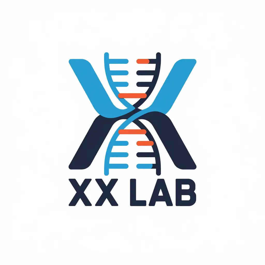 a vector logo design,with the text "XX Lab", main symbol:DNA double helix,Moderate,be used in Technology industry,clear background