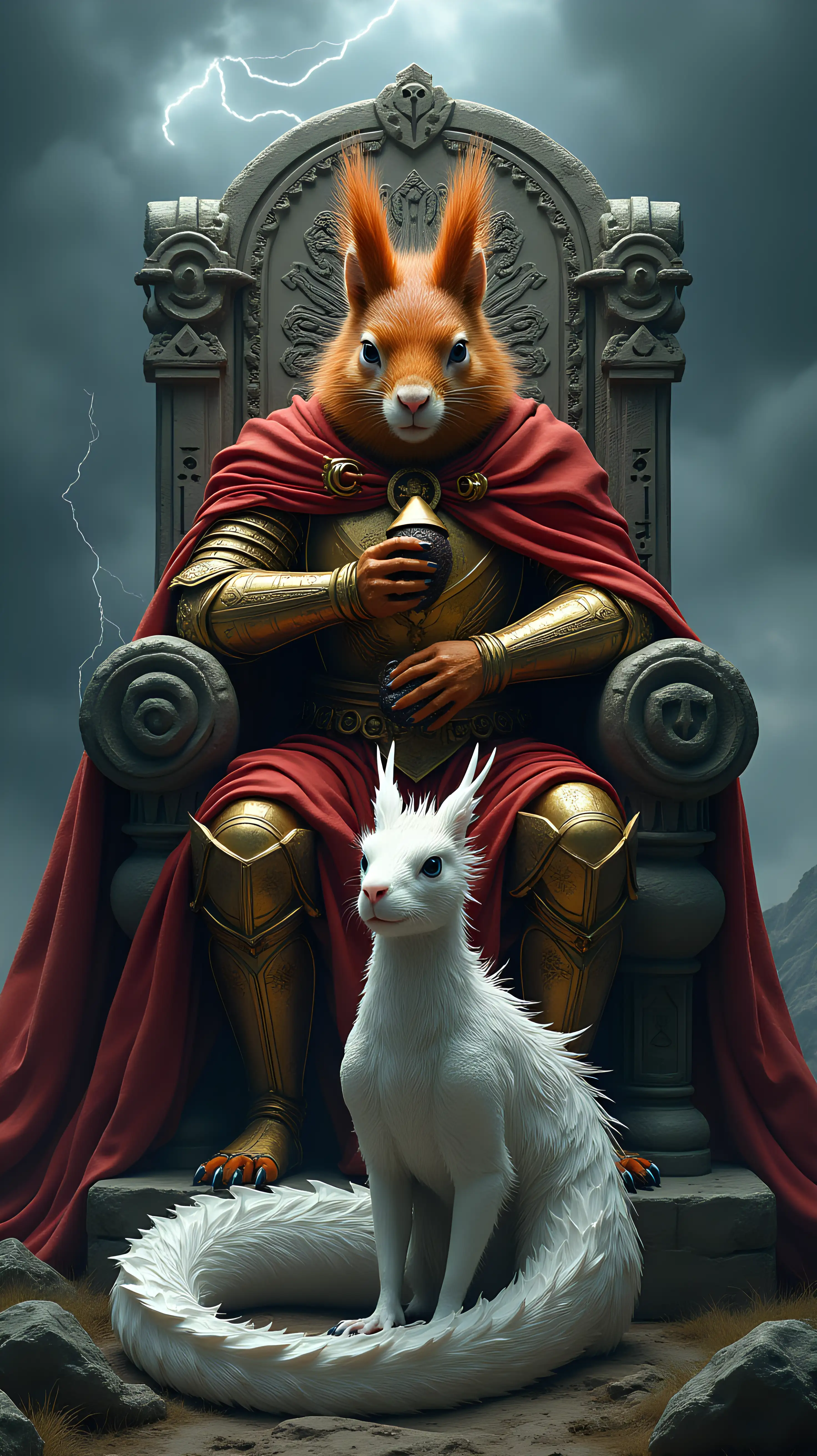 Colossal-Red-Squirrel-with-Ancient-Armor-and-FrostKissed-Dragon-on-Throne