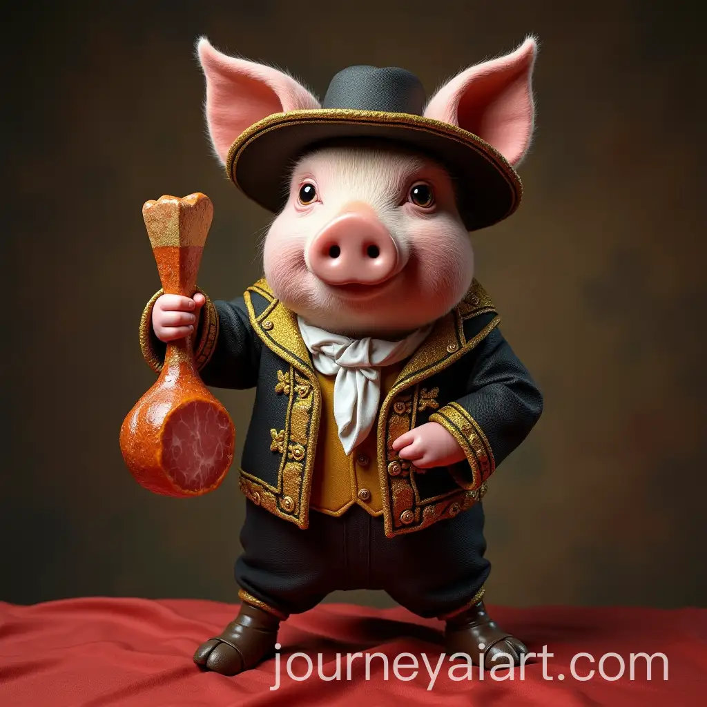 RealisticAI-Image-Expansion-Pig-in-Spanish-Bullfighter-Outfit-Holding-Country-Ham