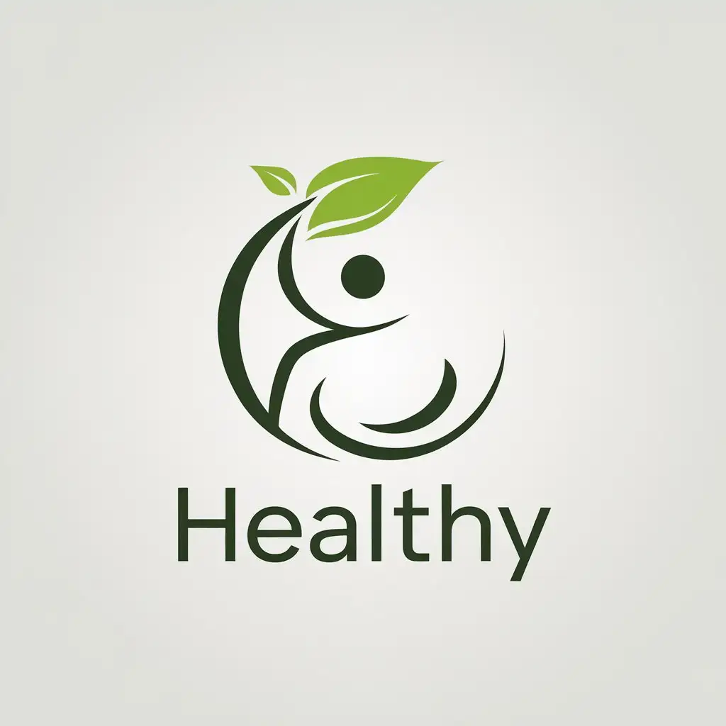 a vector logo design,with the text "healthy", main symbol:Person, talking, health,Minimalistic,be used in Beauty Spa industry,clear background